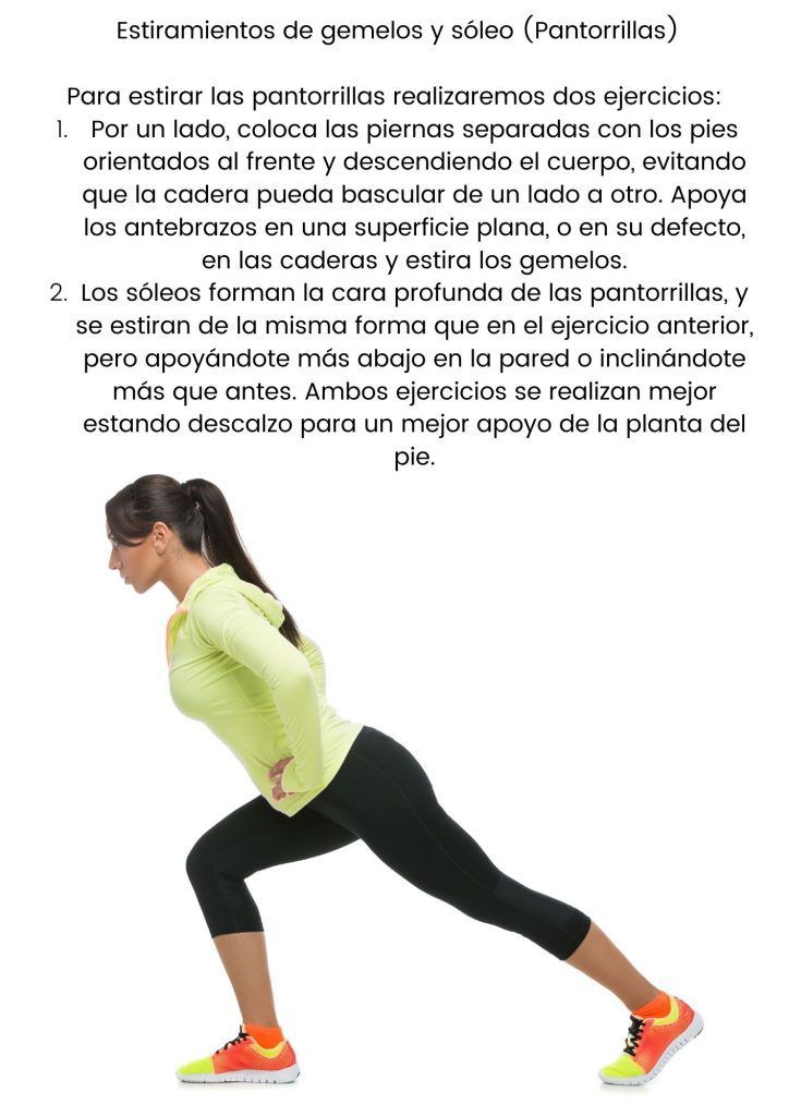 estiramiento de gemelos y sóleo