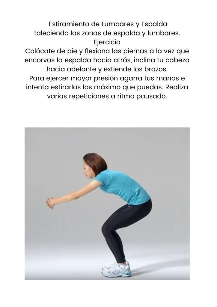explicación de estiramiento de lumbares